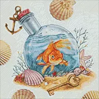 Hobilt Golden Fish 40х40 Deimantinio Paveikslo komplektas Cs2721