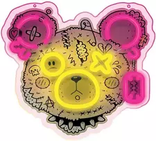 TelForceone Neon ART LED PUNK TEDDY BEAR rožinė geltona FLA01 Forever Light