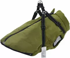 Šunų kailis su diržais, atsparus vandeniui, žalias, 5XL