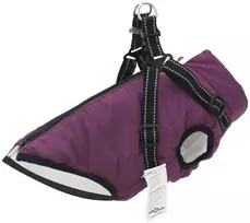 Šunų kailis su diržais, atsparus vandeniui, violetinis, S