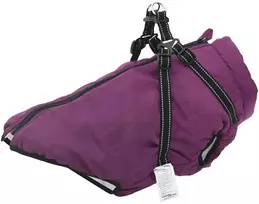 Šunų kailis su diržais, atsparus vandeniui, violetinis, 5XL