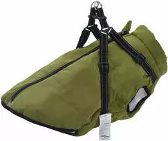 Šunų kailis su diržais, atsparus vandeniui, žalias, 6XL