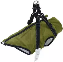Šunų kailis su diržais, atsparus vandeniui, žalias, 2XL