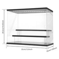 3/5 Sluoksnių Akrilinė Vitrina Su LED Apšvietimu Figūrėlėms Žaislų Slepiančių Dėžučių Organizatorius Atsparus Dulkėms Lėlių Veiksmo Figūrėlių Eksponavimas gray