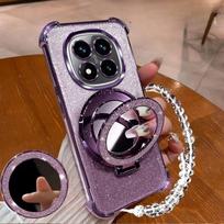 Phone Case For Honor 400 Smart Lite 200Pro 300 100 90 80 70 60 50SE Bracket Mirror With Crystal Chain Shock-Absorbing Ahell For Honor 400 Smart