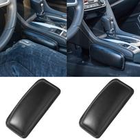 2 pakuotės universalios automobilio centrinės konsolės kelio pagalvėlė minkšta durelių porankio apsauginė trinkelė Minkšta odinė porankio pagalvė leather juoda
