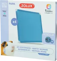 „Zolux“ pilnos plokštės „Neopark“ voljerui jūrų kiaulytėms, 4 vnt., mėlynos