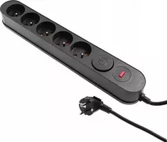 UN JT maitinimo juosta SURGE PROTECTOR pratęsimo kabelis AL3 5 SOCET 3M Juodas