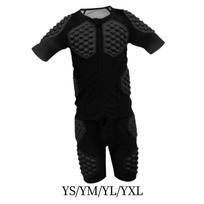 Kids Anti Impact Sports Chest Protective Clothing Breathable Padded Tops Short Sleeve Shirt for Basketball Skidding Football L