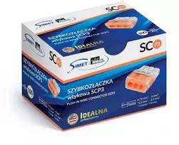 Simet SCP3 plug-in greitoji jungtis - 3 takeliai 4mm 32A/450V - Perfect Quick connector - 100 vnt.