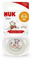 NUK 730905 Silikoninis čiulptukas 0-6 mėnesių STAR Mikė 1vnt.