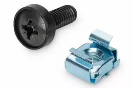Digitus M6 19,8 mm tvirtinimo varžtai, veržlės ir poveržlės 10 ir 19 colių stelažų komponentams, 50 vnt. rinkinys, juodos spalvos