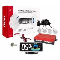 Parkavimo pagalbos sistema LED-GRAF 3D, 4 sidabro spalvos jutikliai 21,5 mm AMIO-03187