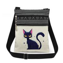 1PC Cat Print Tote Bags Women Shoulder Handbags Postman Package 6960