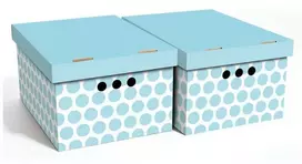 Blue Dėžutės daiktams A4 Dots Mėlyna, 2 vnt., 25x18x33 cm
