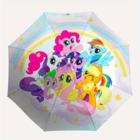 1PC My Little Pony Automatic Open/close Folding Portable Cute Outdoor Umbrella  with 8-Ribs Structure for Women/Men, All Season Use  0901084