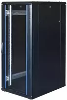 19" Komutacinė spinta TOTEN, System G, 27U, 600x800, stiklinės durys, galinės perrforuotos durys, iki 800kg, juoda / G6.6827.9801 / 19-G6827GP