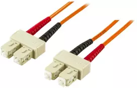 OM1 optinis kabelis DELTACO, SC - SC, duplex, UPC, 62,5/125, 5m, oranžinis / FB-55