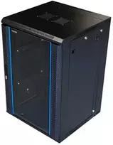 19" sieninė spintelė TOTEN, System Z, 18U, 600x600, stiklinės priekinės durys, 60kg apkrova, juodas / ZS66186001 / 19-Z6618