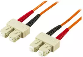 OM1 optinis kabelis DELTACO, SC - SC, duplex, UPC, 62,5/125, 20m, oranžinis / FB-520