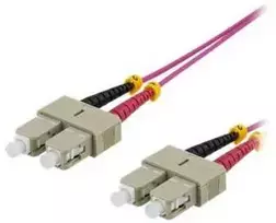 Ooptinis kabelis DELTACO, 2m, SC-SC Duplex, 50/125, pink / SCSC-72