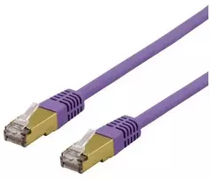 DELTACO S/FTP Cat6a jungiamasis kabelis, delta cert, LSZH, 1 m, violetinis