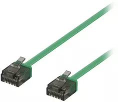 DELTACO U/UTP Cat6a jungiamasis kabelis, plokščias, 2 m, 1 mm storio, žalias