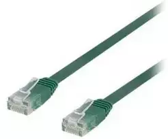 Deltaco TP-61G-FL, 1 m, Cat6, U/UTP (UTP), RJ-45, RJ-45, Žalias