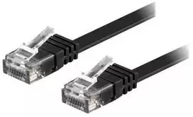 Deltaco TP-61S-FL, 1 m, Cat6, U/UTP (UTP), RJ-45, RJ-45, juodas