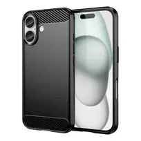Hurtel Carbon Apple iPhone 16 silikoninis – dėklas telefonui juodos spalvos