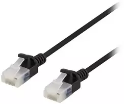 U/UTP Cat6a kabelis DELTACO, plonas, 3,5 mm skersmens, 1,5 m, juodas / UUTP-1037