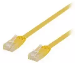 Deltaco TP-603GL-FL, 0,3 m, Cat6, U/UTP (UTP), RJ-45, RJ-45, Geltonas