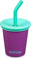 Klean Kanteen Kid Kanteen Kid plieno puodelis (vaikiškas šiaudinis dangtelis), 296 ml / 10 uncijų, putojantis vynuogis