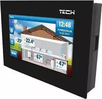 Tech ST-281 kambario valdiklis su RS ryšiu (2 mm stiklas) Juodas