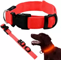 Kaklo Apšvietimas LED Šunims ir Katėms, Reguliuojamas, 46-59 cm, Raudonas