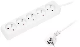 Blow PR-570P 5 lizdų maitinimo ilgintuvas su įžeminimu 3m baltas 3x1.5mm