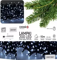 Extralink Kalėdinės LED girliandos, 200 LED, šaltai balta šviesa, 10 m