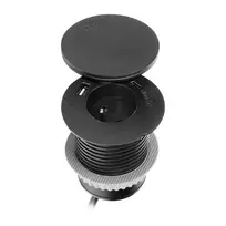 Orno Lizdas Baldinis lizdas Ø6cm su besisukančiu dangteliu, indukciniu įkrovikliu, USB įkrovikliu ir 1,5m laidu, 1x2P+Z, Qi 1.2.4 maks. 10W, 2xUSB (A ir C tipo, 2,4A), juodas