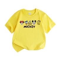 Disney Cartoon Mickey Mouse Printed Children's T-shirt 2026 Summer New Cotton Breathable Round Neck Short Sleeve 110