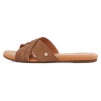 UGG Kenleigh šlepetės, dalytos karvės odos, moteriškos, kaštoninės 1142710-CHE 36