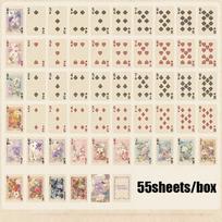 55pcs Secret Garden Playing Cards Floral Collectible Deck Literary Style Game Card Creative Stationery Gift white