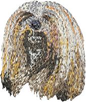 Lhasa Apso - dog-shaped patch, embroidered patch, unique decoration for Art-Dog backpack įvairiaspalvė spalva