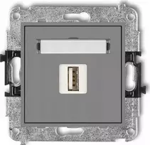Karlik USB įkroviklis Karlik Mini 27MCUSB-3 vienvietis 5V 2A matinis pilkas