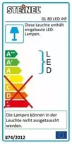 Steinel Sodo lempa 9.5W GL 80 LED iHF sidabrinė