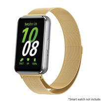 Nerūdijančio plieno dirželis Samsung Galaxy Fit 3 išmaniajai laikrodžio apyrankei Milanese Loop Magnetinė apyrankė Riešo dirželis Fit3 Riešo dėklas for Galaxy Fit 3 auksas