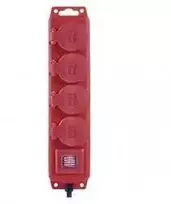 Emos Emos P14151 ilgintuvas su įžeminimu ir jungikliu, 4 lizdai, 5 m IP44 raudonas