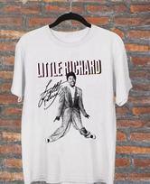 Little Richard Dovana Gerbėjui Balinti Unisex Marškinėliai, Little Richard Marškinėliai Gerbėjams M