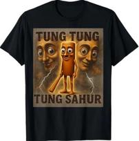 Tung Tung Tung Sahur Funny Italian Brainrot Meme T-Shirt 4XL