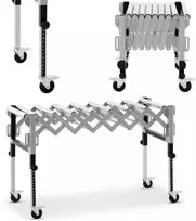MSW Tiektuvas, sulankstomas transportavimo ritininis stalas, 9 ritinėliai, iki 130 kg, 145 x 59 x 96 cm