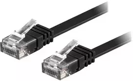 Deltaco TP-67S-FL, 7 m, Cat6, U/UTP (UTP), RJ-45, RJ-45, juodas